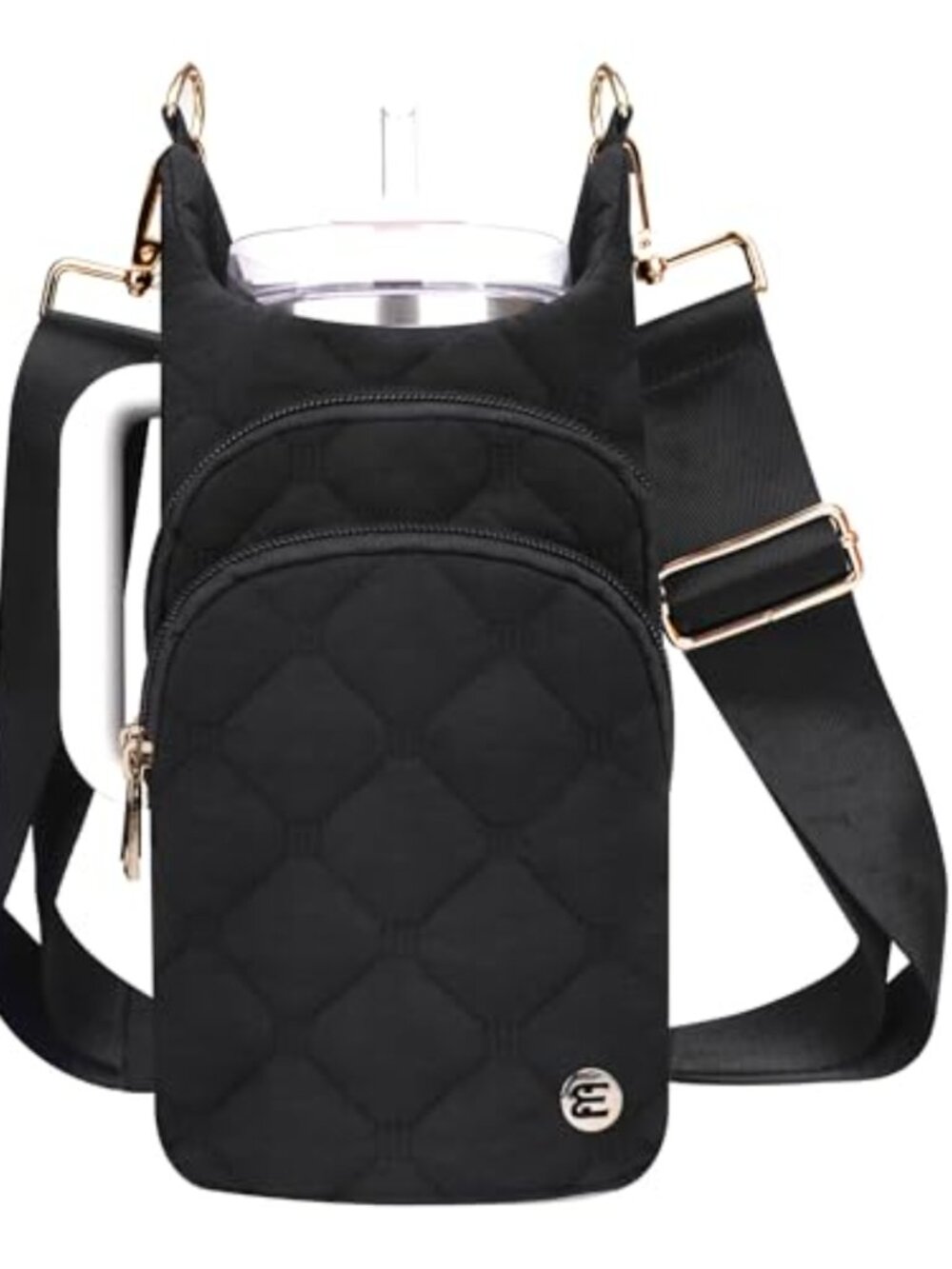 Water Bottle Holder Crossbody Bag with Strap Adjustable RFID Blocking